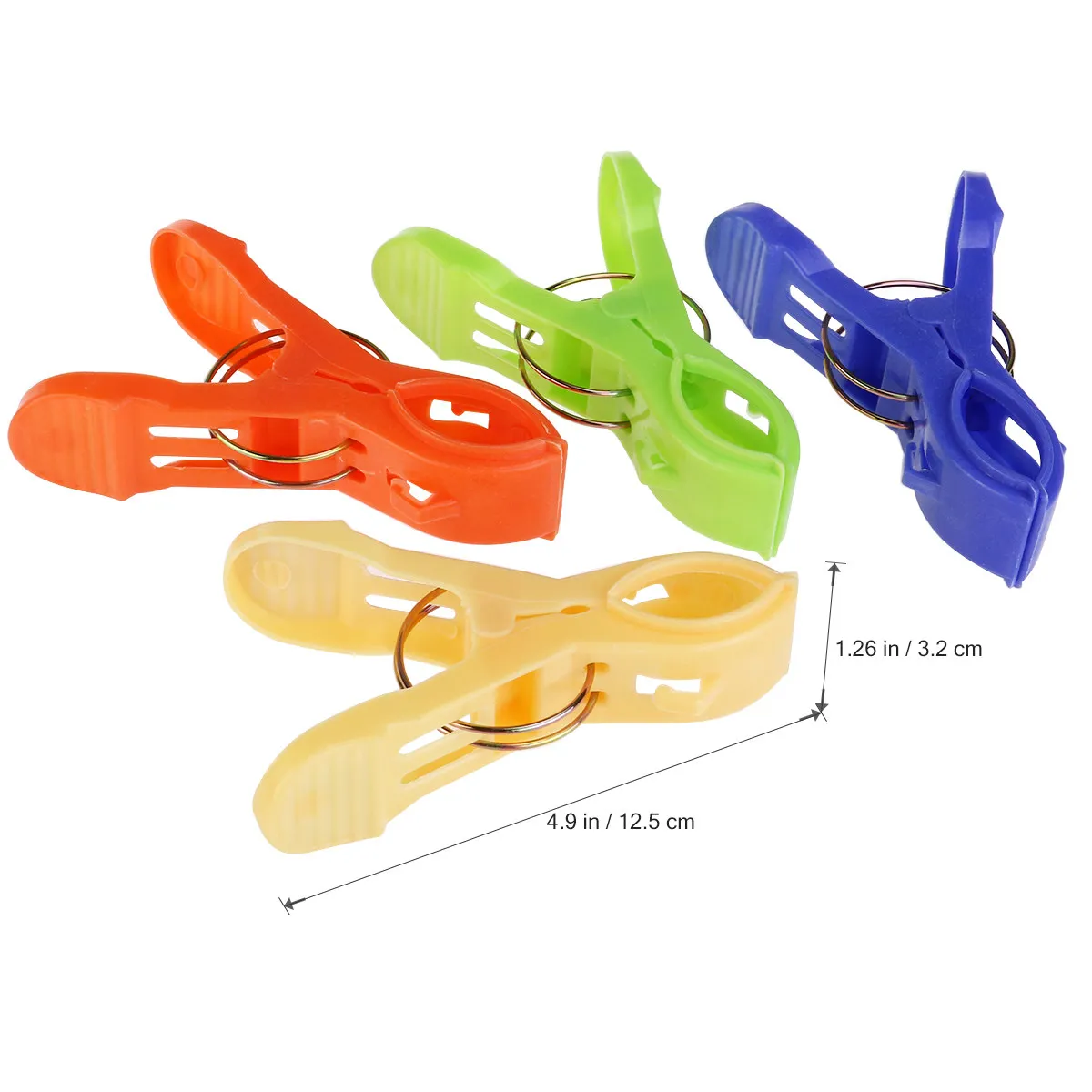 8Pcs Bright Color Plastic Beach Towel Clips Heavy Duty Rust Resistant for Sand Towels on Chair Frames