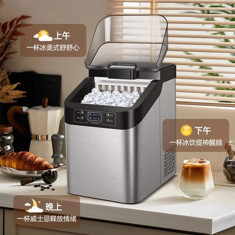 Commercial Ice Machine Small Household 30 Kg Desktop Square Ice Milk Tea Shop Dormitory Night Market Stall Ice Machine