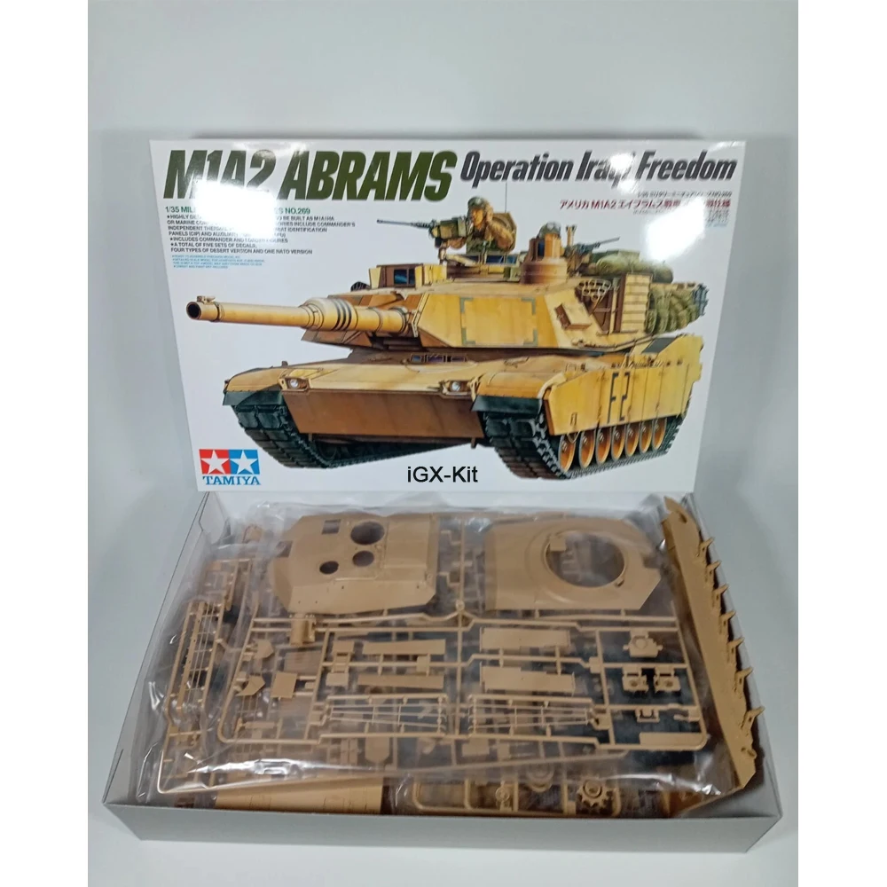 Tamiya 35269 1:35 Scale US M1A2 Abrams Main Battle Tank MBT Vehicle Hobby Plastic Assembly Model Building Kit