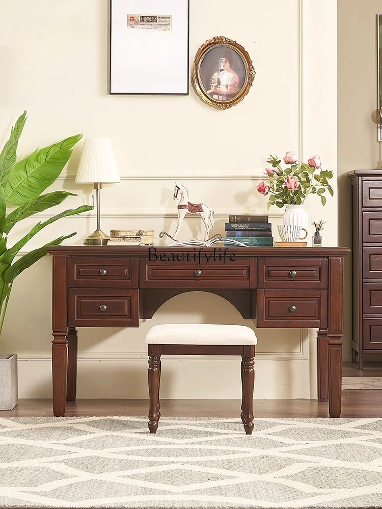 

American all solid wood desk writing desk simple light luxury writing table cherry wood study furniture