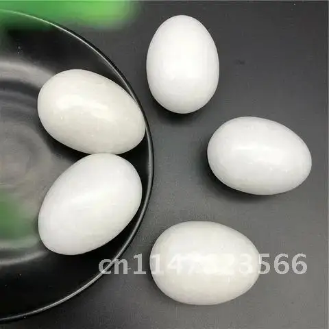 1pc Big White Marble Stone Egg Shaped Specimen Gemstone Crystal Healing Reiki Natural Stones and Minerals