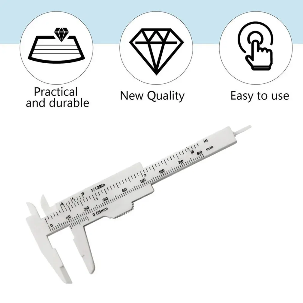 Mini Plastic Vernier Caliper Gauge Micrometer 80MM Mini Ruler Accurate Measurement Tools Standard Vernier Caliper