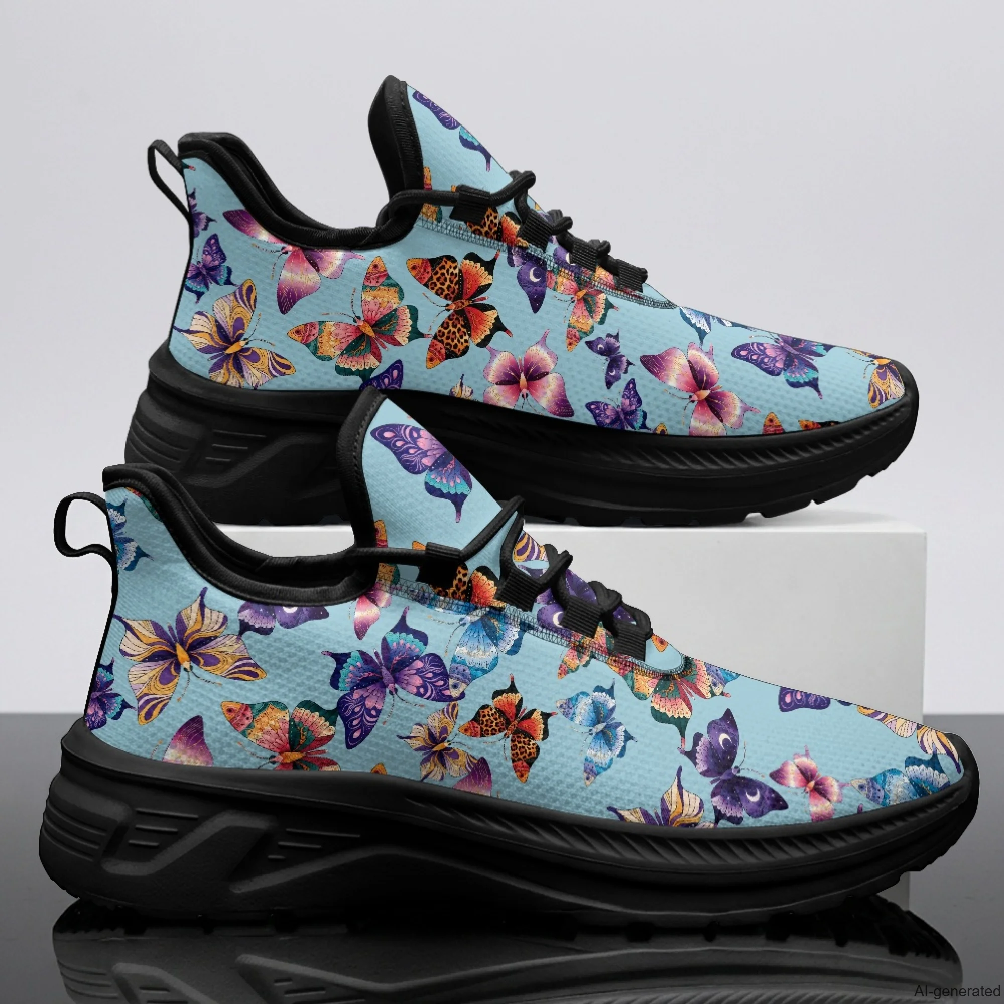 XIXIRIMIDO Womens Walking Shoes Nurse Shoes Nurse Sneakers Butterfly Print Tenis Masculino De Corrida Barefoot Shoes 35-48