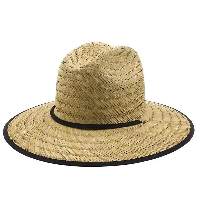 Men\'s new fishing hat outdoor Sun hat summer hand woven mat cool straw hat sun hat knight jazz hat