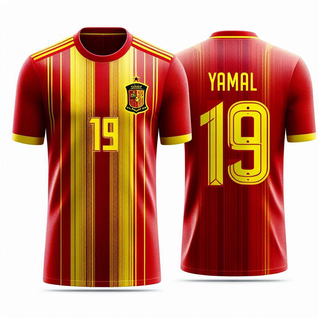 2024 Spain Jersey Yamal Football Training Jersey 3D Printing Quick Drying Team Large Size Child Boys Clothes Children Top Kids