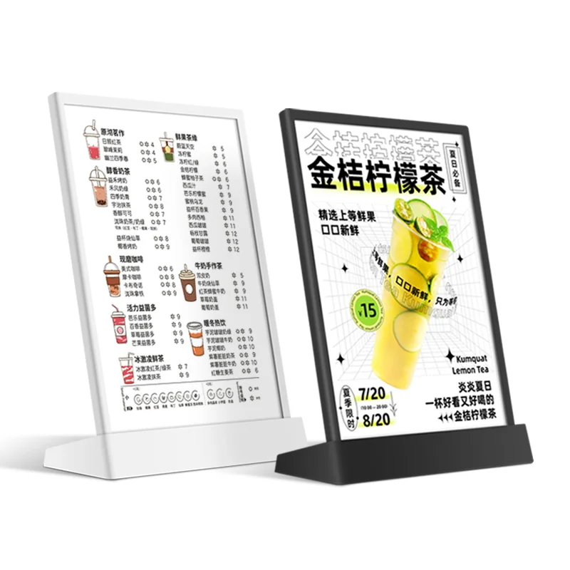 A4 LED Table Card USB Menu Ordering Light Box Price List Transparent Billboard Price Menu Table Intelligent Variable Light