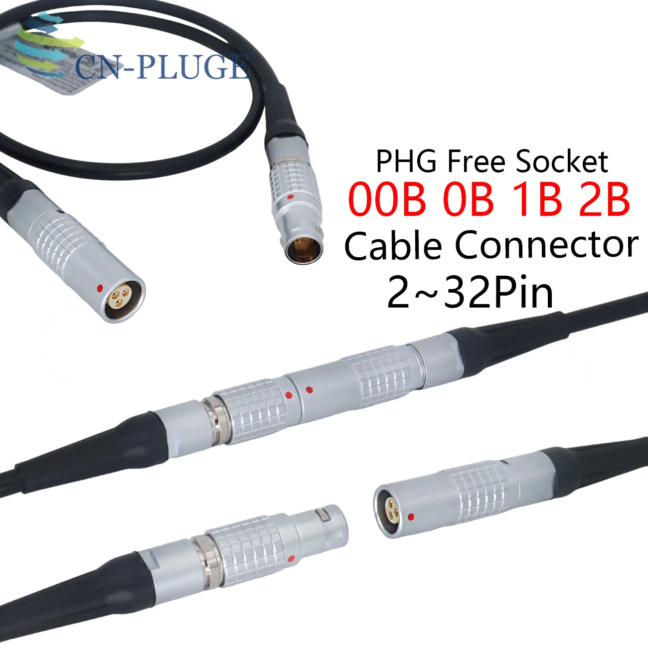 Cable Docking Socket PHG 00B 0B 1B 2B Series 2-32Pin Push-Pull Self-Locking Connector and FGG Plug