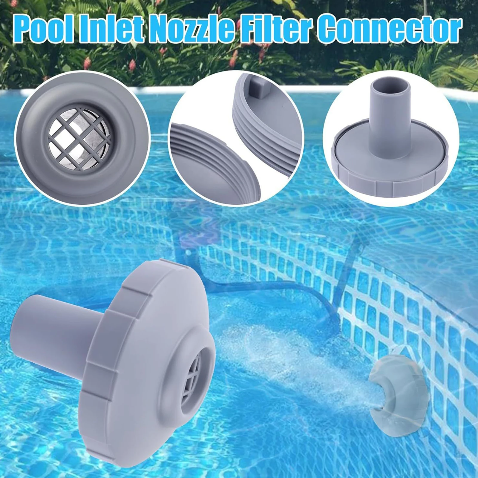 For Intex 11070/12364 Swimming Pool Screen Inlet Nozzle Hose Connect Reusable Above Ground Pump Inlet Filter Parts Rust Proof