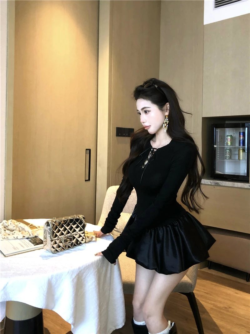 فستان قصير برعم قوطي داكن ثوب حفلة للمرأة خمر نمط الشرير الرقبة شنت ضمادة فساتين قصيرة قصيرة حفلة ليلة فيستدو #6