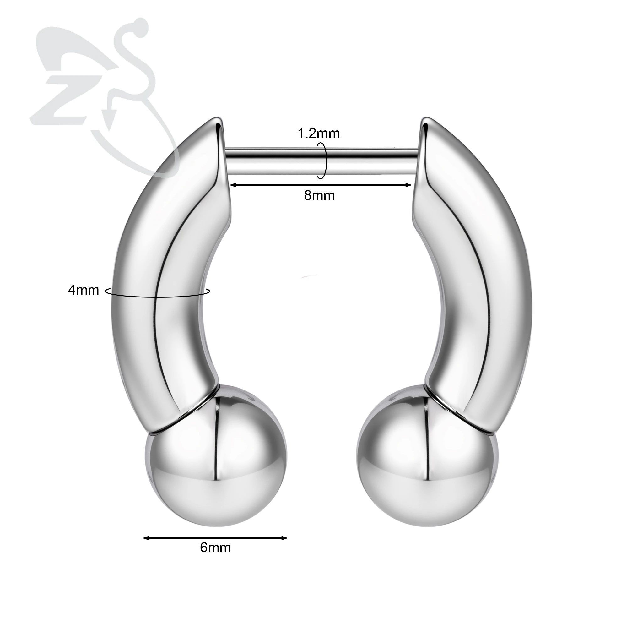 ZS 1PC 16G Buffalo Horn Nasenpiercing Edelstahl Pincher Plug In Septum Ring Keil Expander Gold Farbe Nasenring 8mm