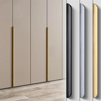 1 Pcs Invisible Long Handle Wardrobe Door Handle Drawer Kitchen Cabinet Handle 80-200mm Aluminum Alloy Furniture Cabinet Handle