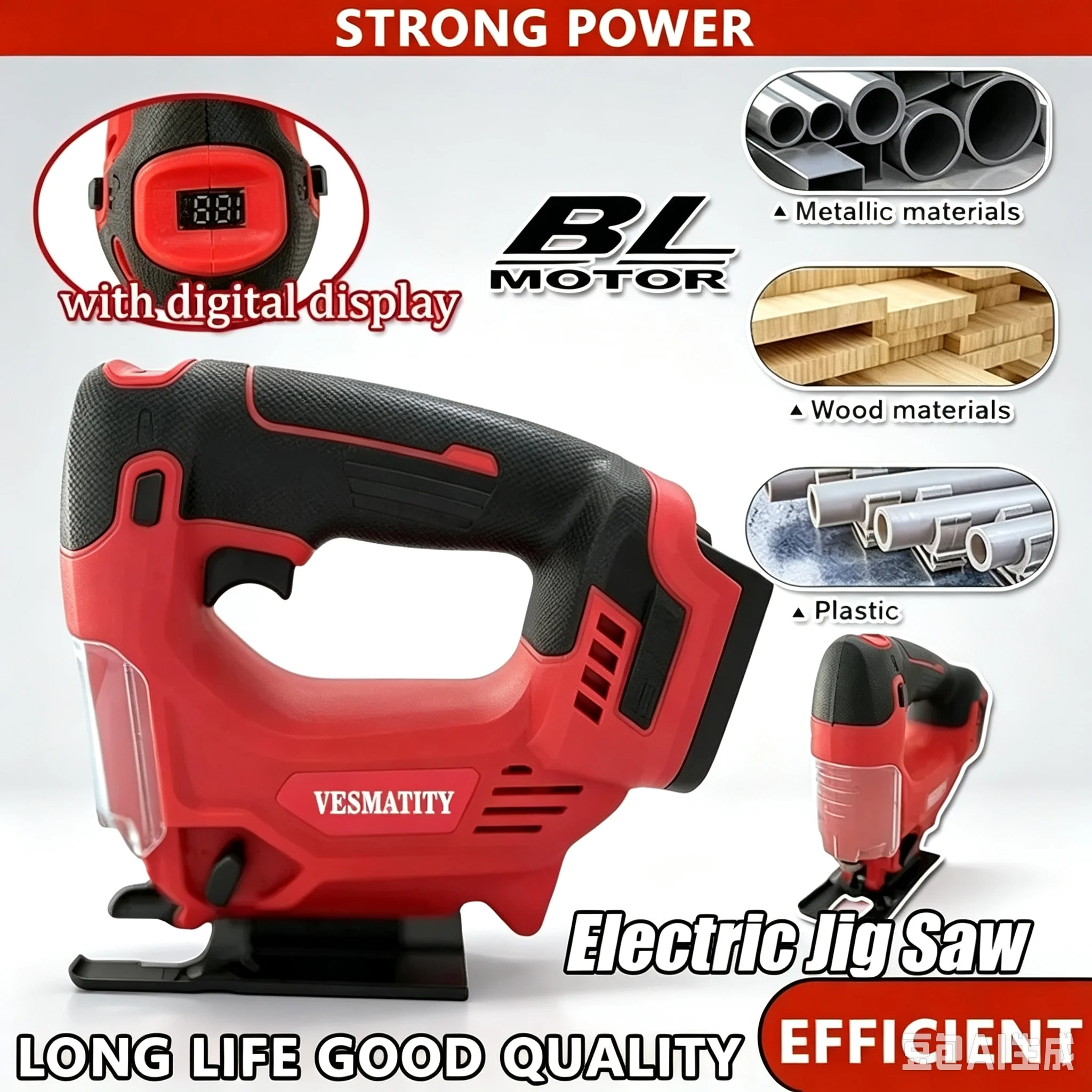 Cordless Electric Jig Saw Portable Jig Saw Multi-Function Woodworking Tools Portable Home Power Tools For Milwaukee Battery