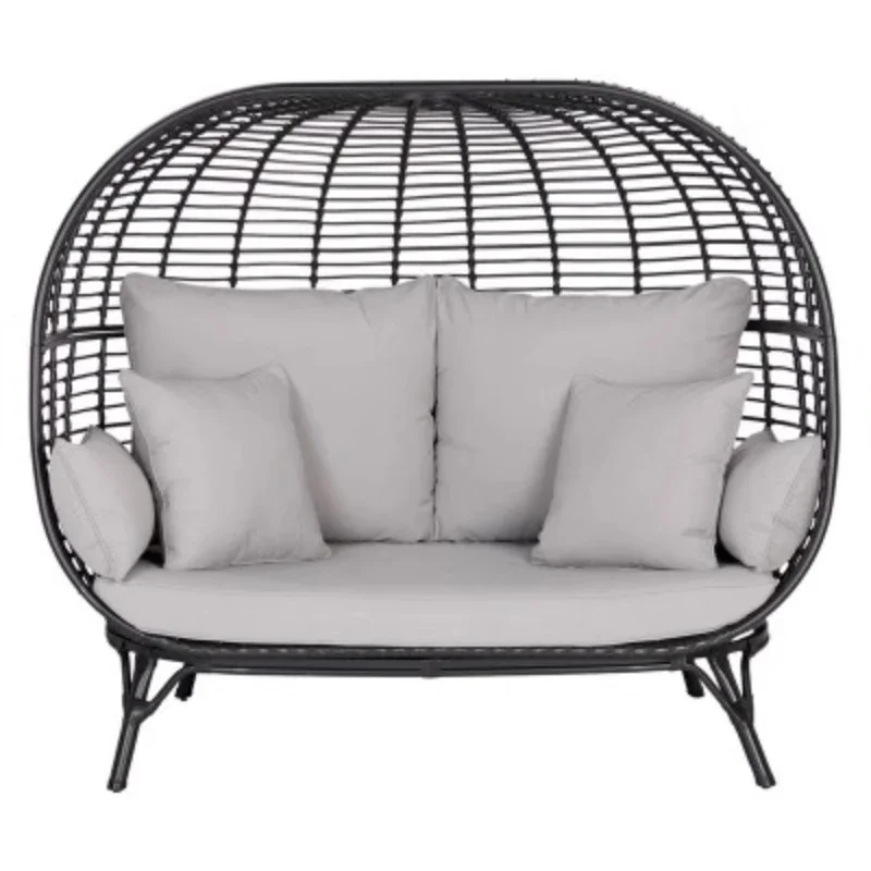 Rattan chair three-piece backrest outdoor table and chair photography sofa courtyard rattan art bed combination furniture garden