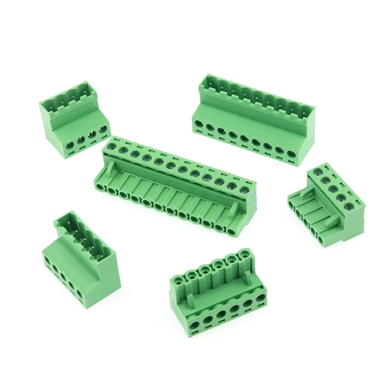 

100set/lot 2EDGRK-5.08mm Spacing Female+Male Plug Set Wire Terminal Block Connector 2P-12P 300V15A