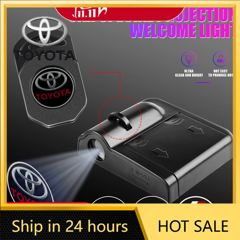 

Наклейки для автомобилей Toyota 2026 New, новые колпаки для дисков Toyota 2026 New, 1/2/4 шт. автомобильные HD-проекторы для дверей, лазерные проекторы-фонари, аксессуары