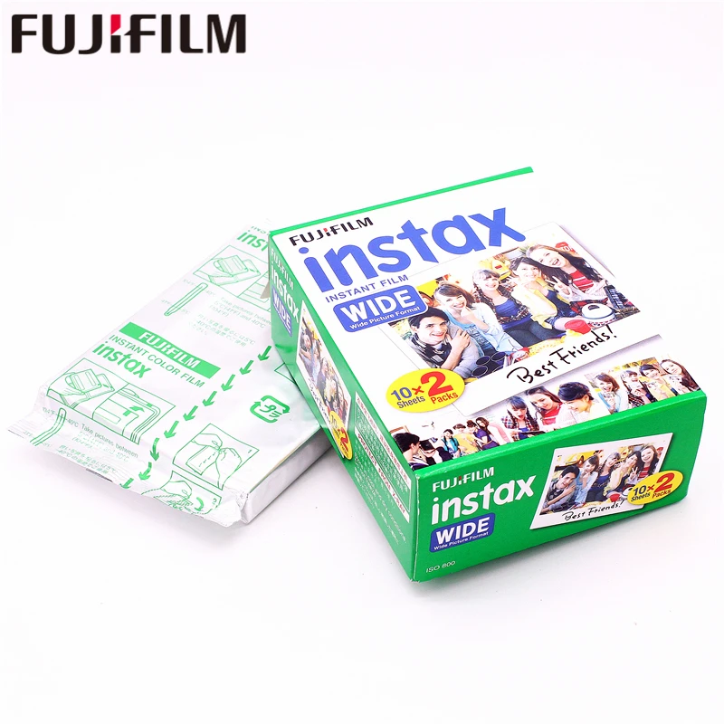 10-200 foglio Fujifilm Instax WIDE 210 200 300 100 500AF pellicola istantanea fotocamera Instax Mini 5 pollici di larghezza pellicola carta