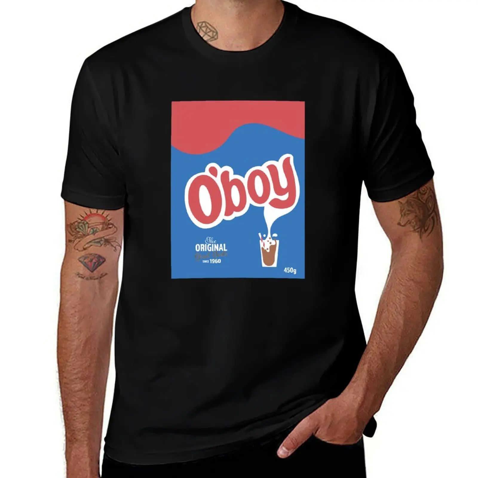O'boy Pulver Swedish Chocolate Drink T-Shirt Weiches, schrumpffreies Baumwoll-T-Shirt
