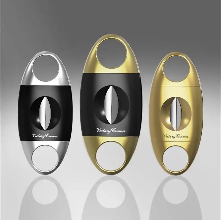 Hot Sale Cigar Cutter V Stainless Steel Sharp Pocket Cigar Cutter Travel Knife Tool Cigar Scissors Smoking Accessories Gifts