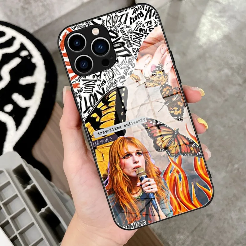 COOL Paramore Orange Phone Case Tempered Glass For IPhone 14 13 11 12 Pro 8 7 Plus X 13 Pro MAX XR XS MINI SE 2020 Covers