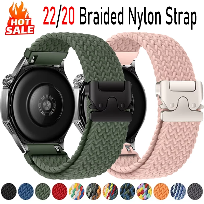 Braided Loop Strap For Huawei Watch GT5 4 3 2 5 Pro 46mm Parachute Buckle Nylon Comfortable Watchband For Samsung Watch 7 6 5 4