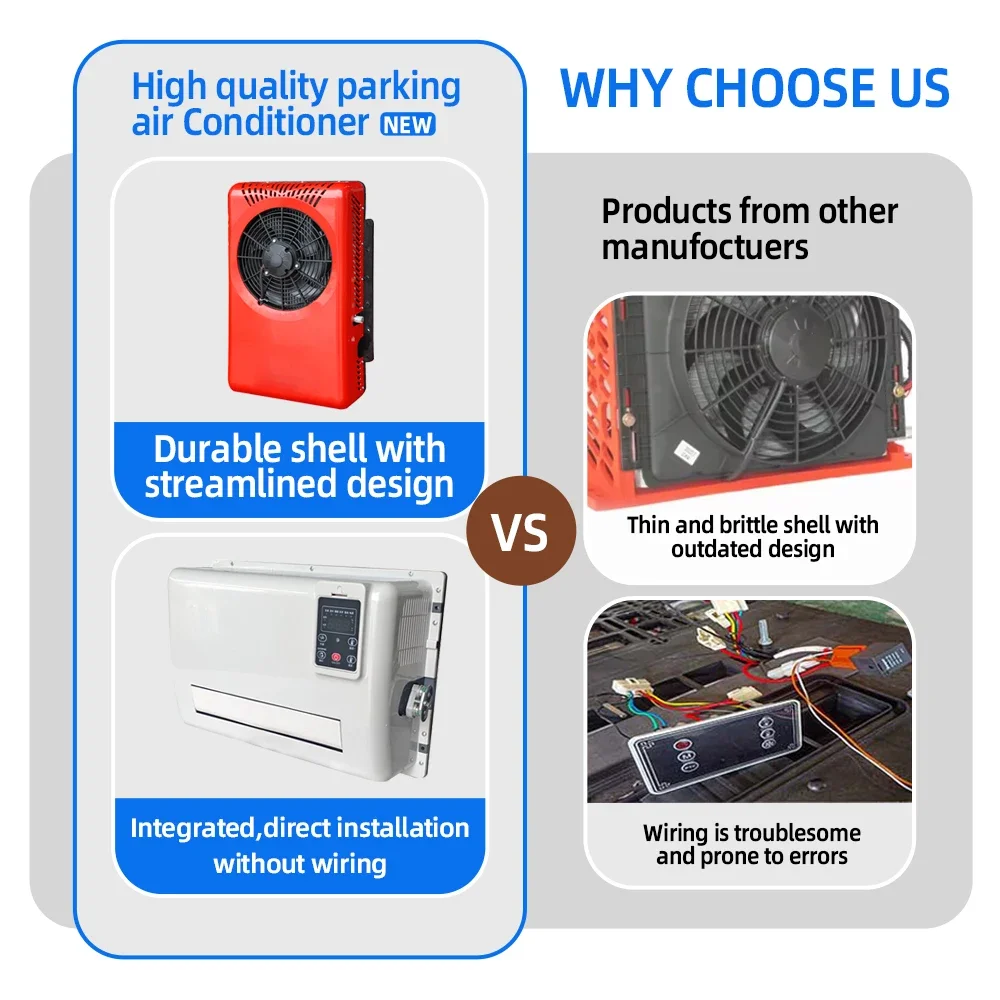 Optimized Title: 2026 Hot Sale 12V 24V Split Parking Air Conditioner Low Noise Evaporator For Truck RV Van Boat