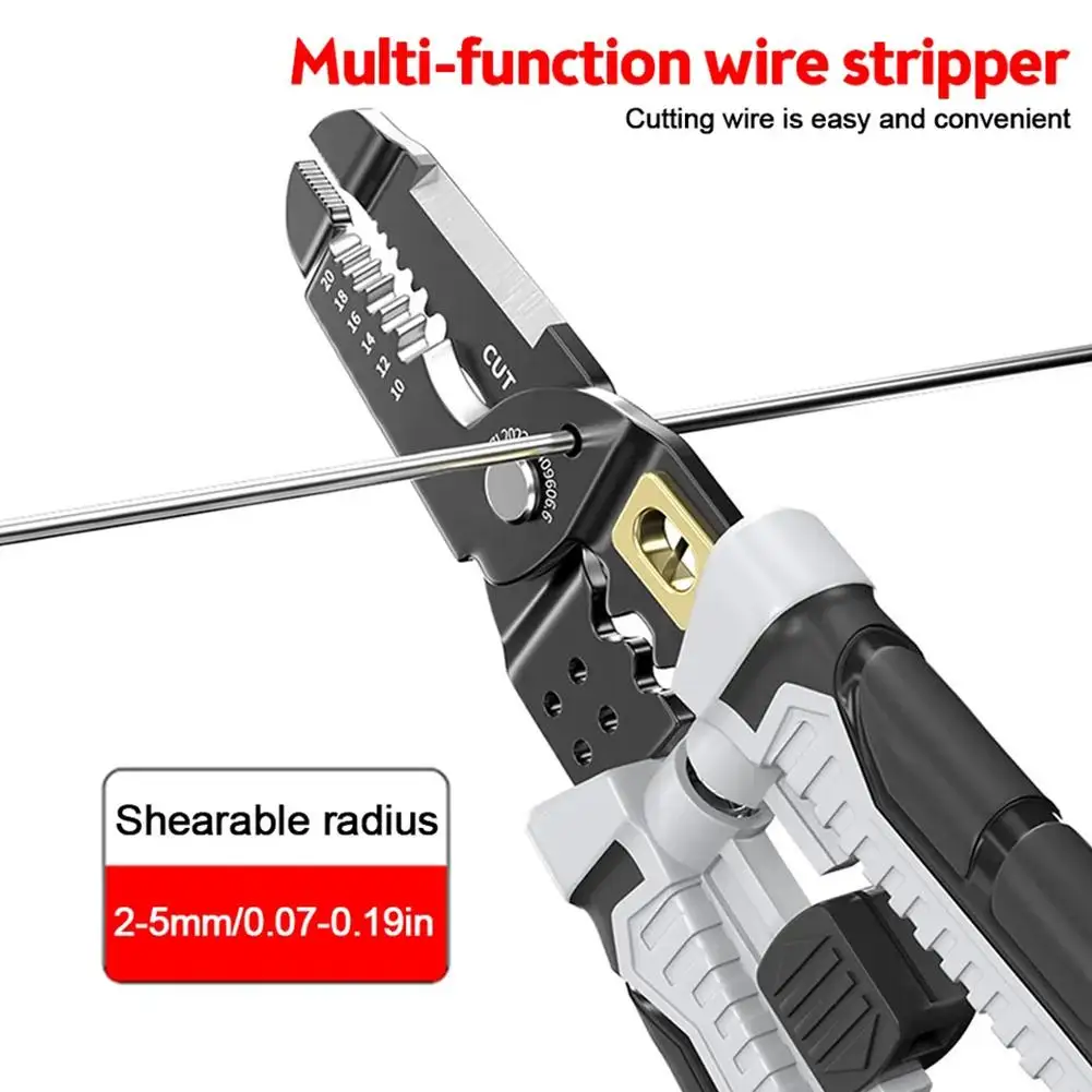 Multifunctional Wire Stripper Pulling Pliers Electrical Repairing Scissors for Stripping Cutting Crimping Essential Hand Tool