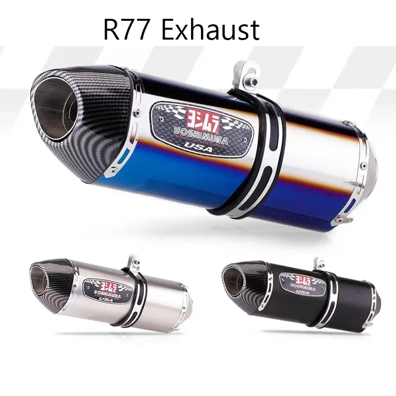 51mm universal motorcycle yoshimura r77 modified exhaust pipe db killer silencer for honda pcx 125 150 c650gt tmx530 cb500