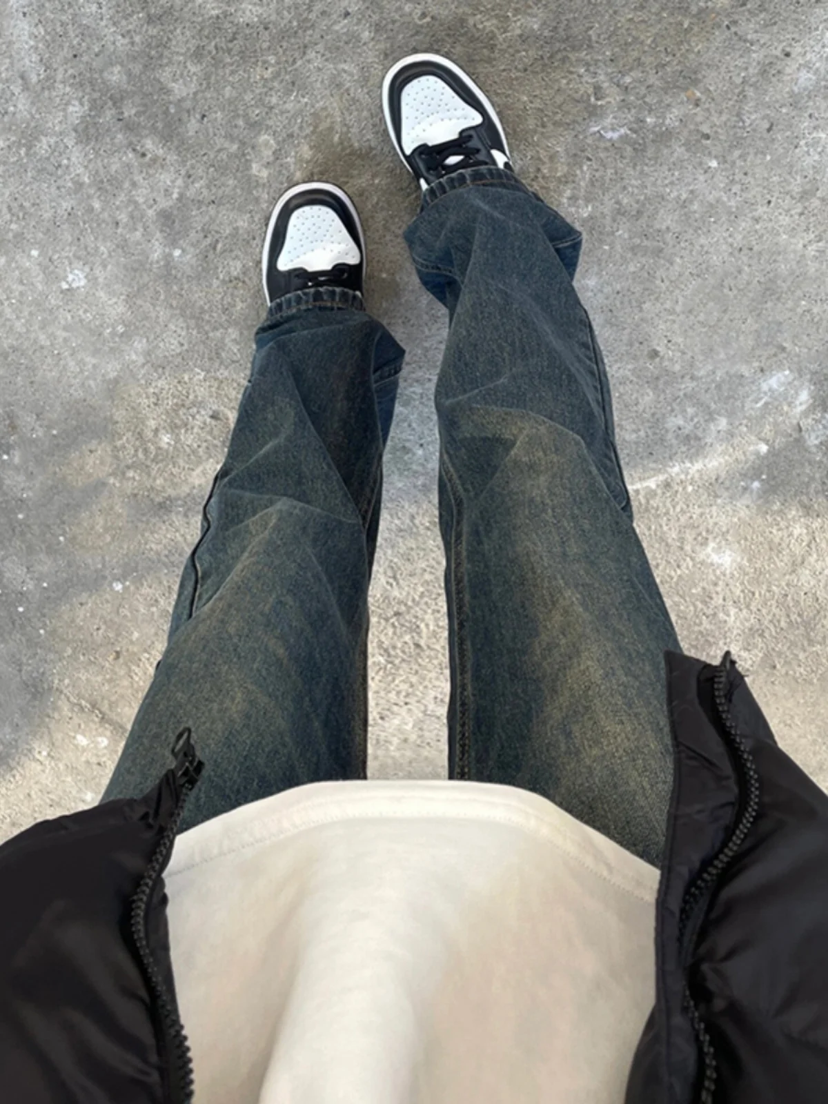 

Blue Waed Men's Jeans Straight Leg High Street Sle Spring 2024 Trendy Long Pants Casual Faion by Zhecan