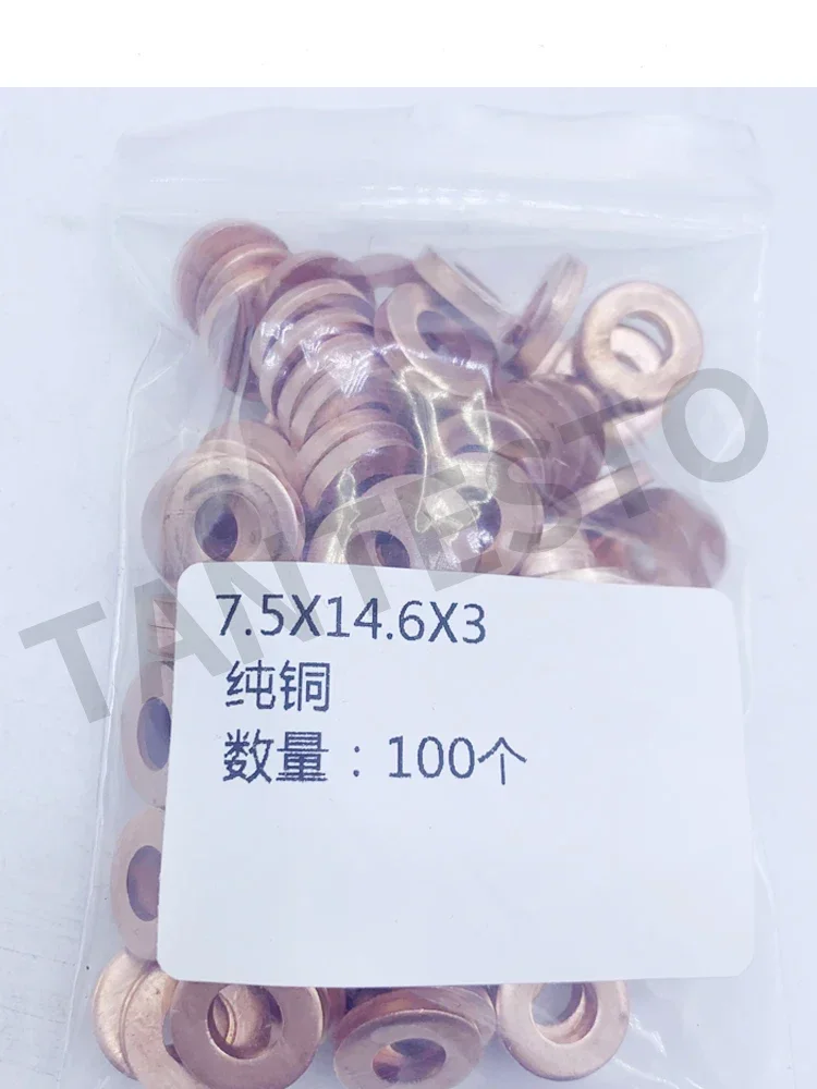 100 قطعة حاقن كرين الأنابيب النفط العودة النحاس غسالة جوانات أداة إصلاح أطقم 7X15/9X18 ل دينسو بوش القط الكمون سيمنز