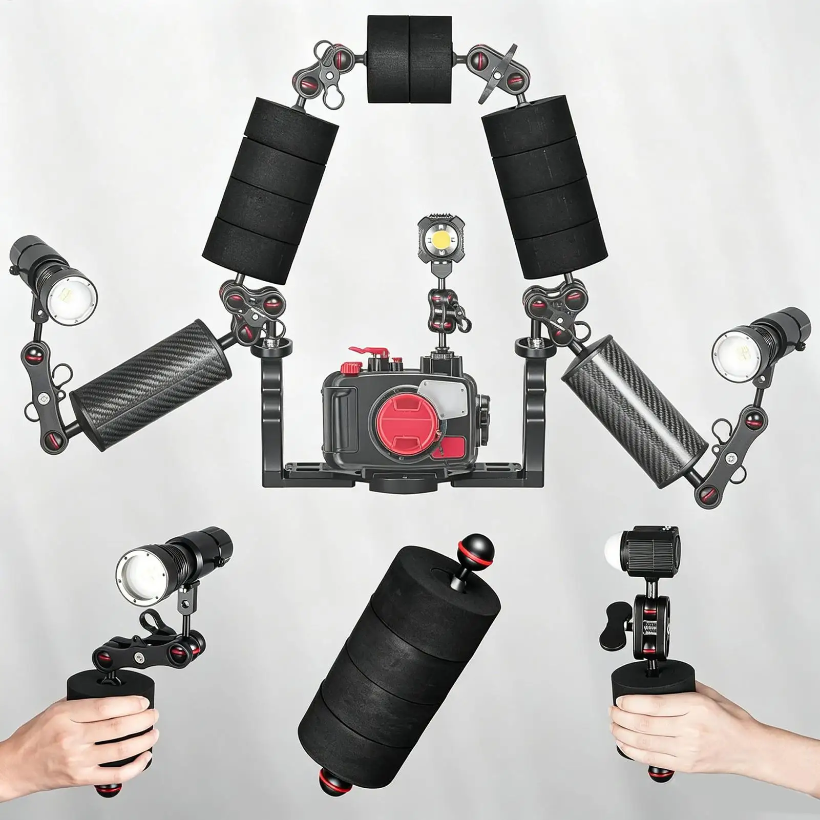4PCS Camera Buoyancy Float Kit Lightweight Underwater Camera Floats Floating Foam Stix for Action Cam, Deep Water Photography