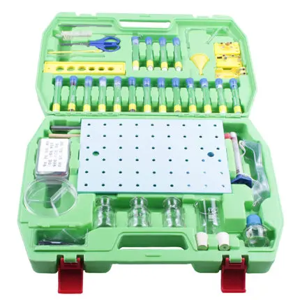 Conjunto de caixa de equipamentos para experimentos de química científica