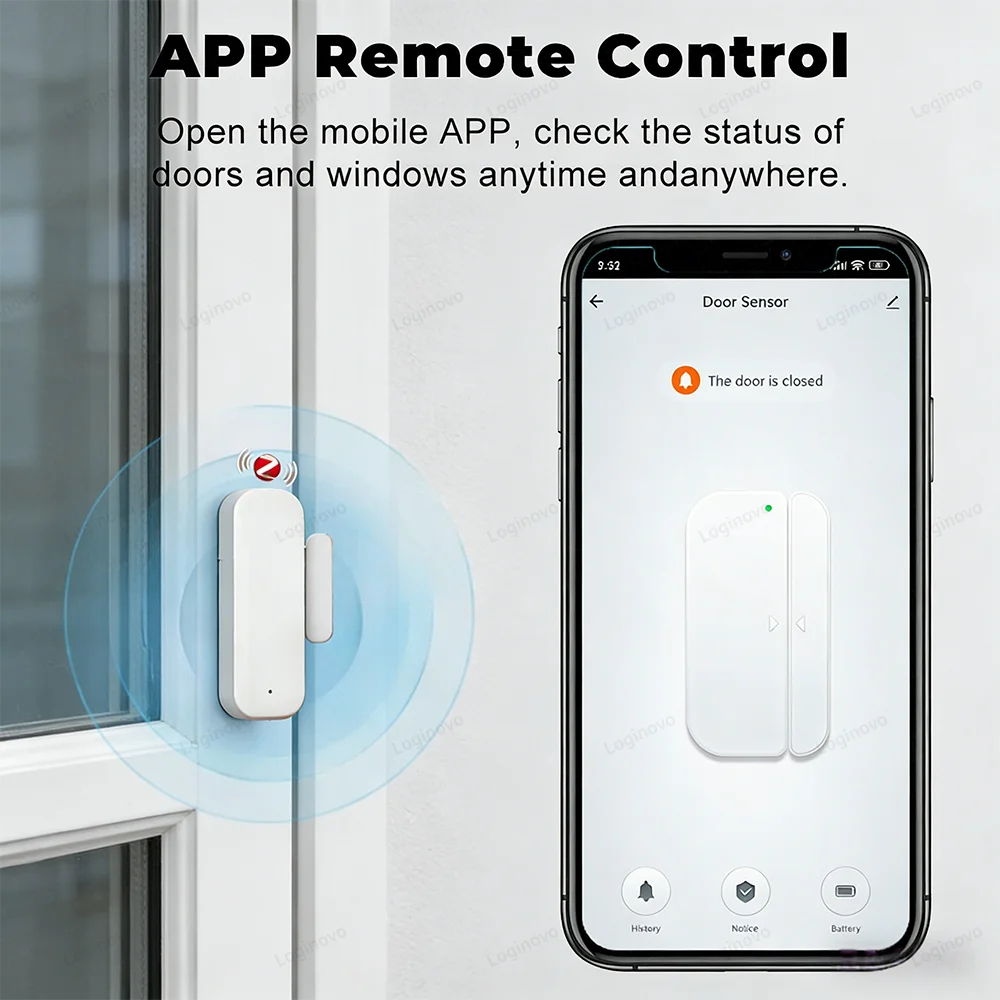 Zigbee Door Window Sensor Smart Home Security Wireless Anti-theft Window Entry Burglar Magnet Sensor Compatible With TUYA Z2M