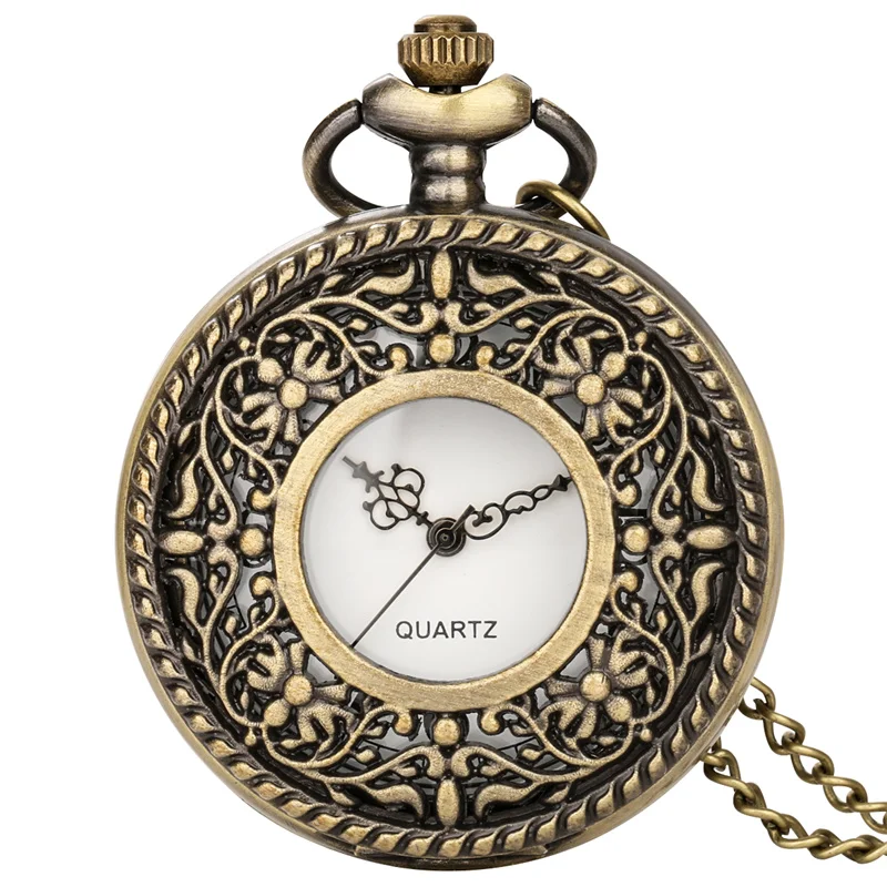 

Классические карманные часы с ажурным узором, кварцевый механизм, цепочка-ожерелье, арабские цифры, подарок для мужчин и женщин