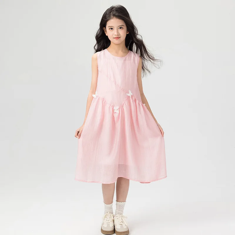 

Vest Skirt Sleeveless Dress For Girls In Summer 2025, Thin Girls' Skirts, Big Children's Princess Dresses, Western Style.