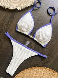 String Bikinis 2026 Women Sexy Triangle Swimsuit Solid Swimwear Female Padded Bathers Bathing Swimming Swim Suit Beachwear