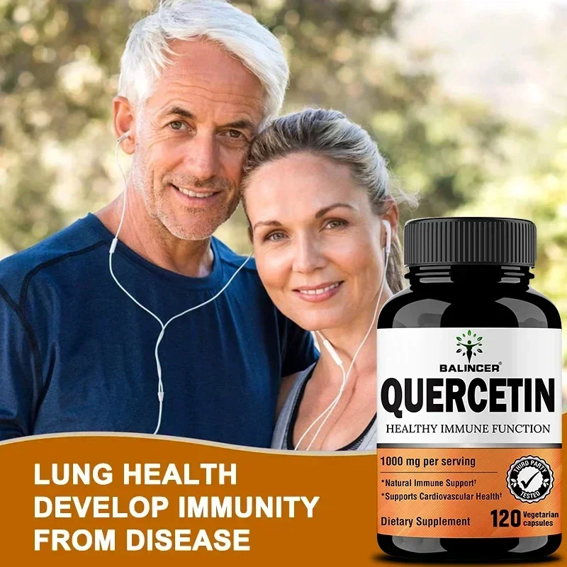 Quercetin 1000Mg of Bioflavonoids Per Veggie Capsule Supplement Supports Immune, Cardiovascular, Respiratory Health Antioxidant