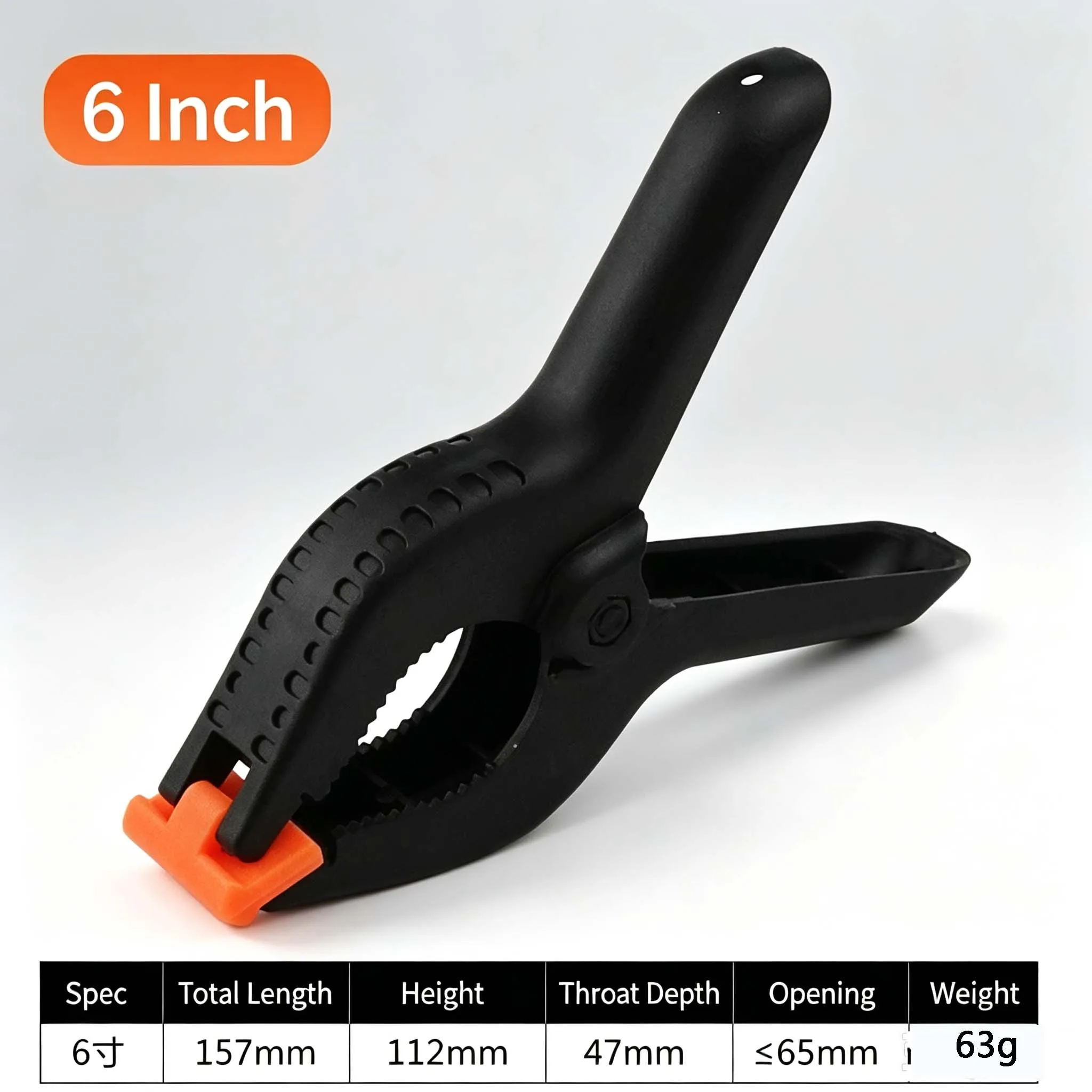 Nylon Spring Clamps, Plastic Woodworking Background Fixing Clips,for DIY Woodworking Photography Backdrop, Sizes2/3/4/6 Inch