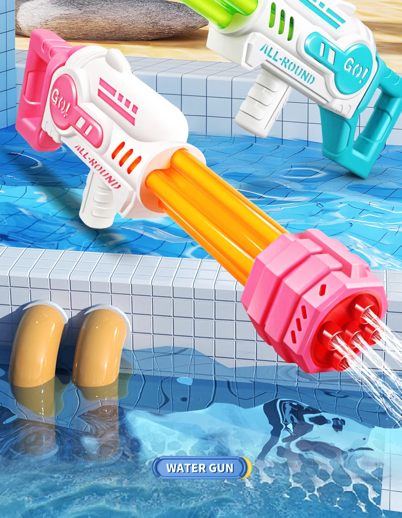 مدفع المياه الصيف في الهواء الطلق بندقية رذاذ الماء سحب ارتفاع ضغط المدى حمامات الشاطئ حرب المياه متعة اللعب لعب الأطفال بنين بنات #6