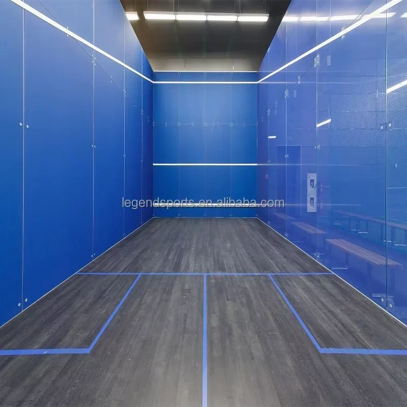 Cancha de Squash profesional para exteriores, pared de vidrio de 12mm de , deporte de Squash, venta directa de fábrica