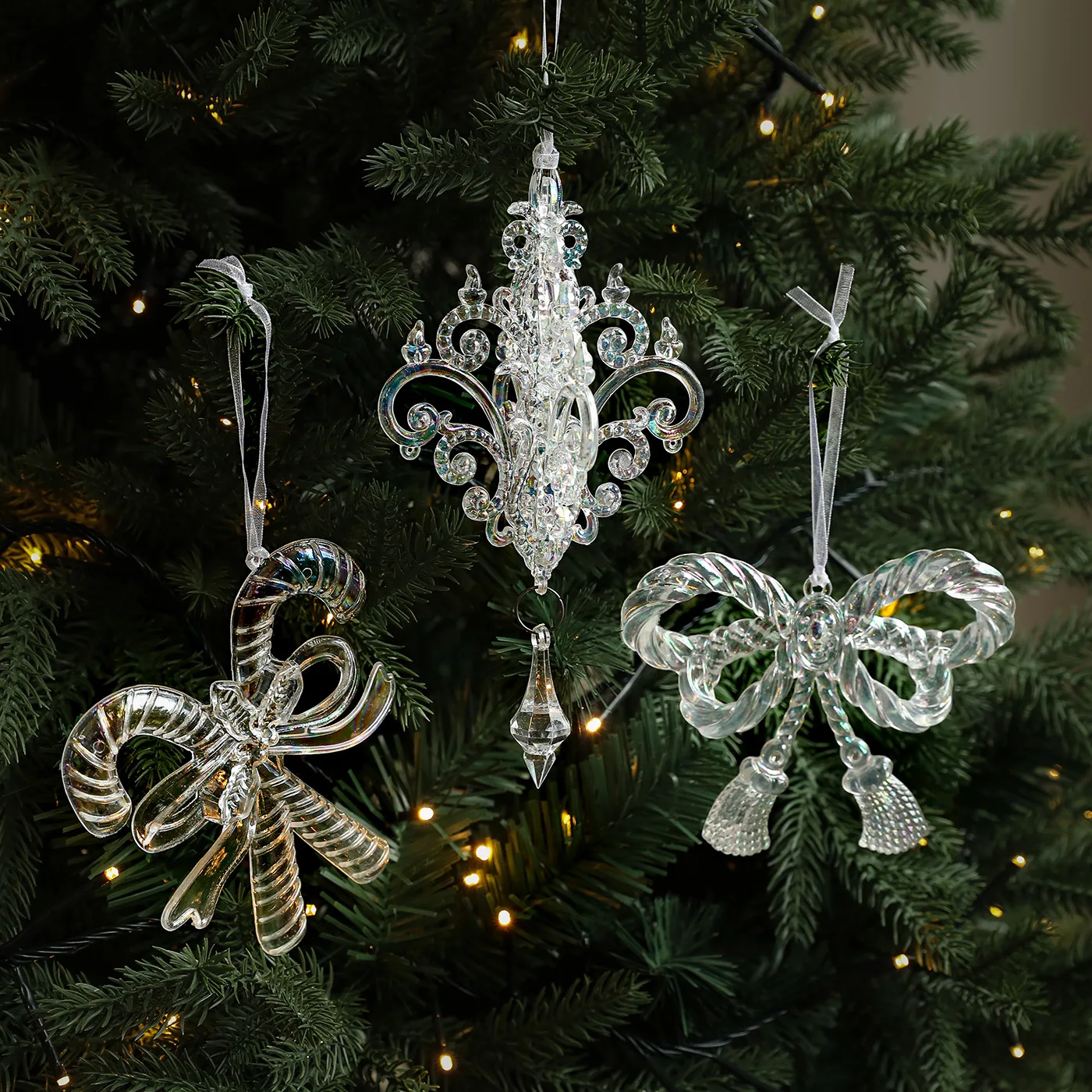 

Transparent Colorful Plastic Pendant Colorful Christmas Tree Acrylic Pendant Decoration Scene Arrangement Props