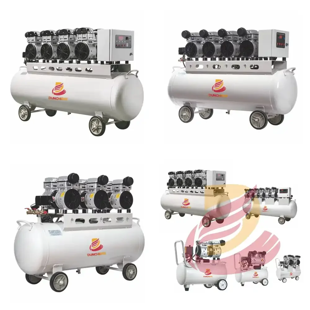 

Silent Industrial Air Compressor for 4 Cylinder 3200W Oil Free Portable 100L Tank Powered Motor Core Components for Air