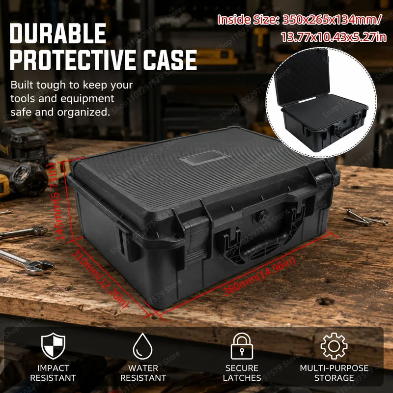 

Sealed Safe Storage Tool Box, Portable Tool Box With Pre-Cut Foam, Shockproof And Waterproof, Perfect For Home And Tool Storage.