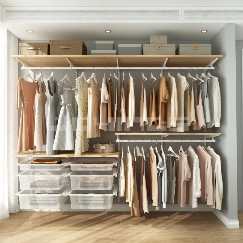 Walk-in closet, eco-friendly wall-mounted metal wardrobe