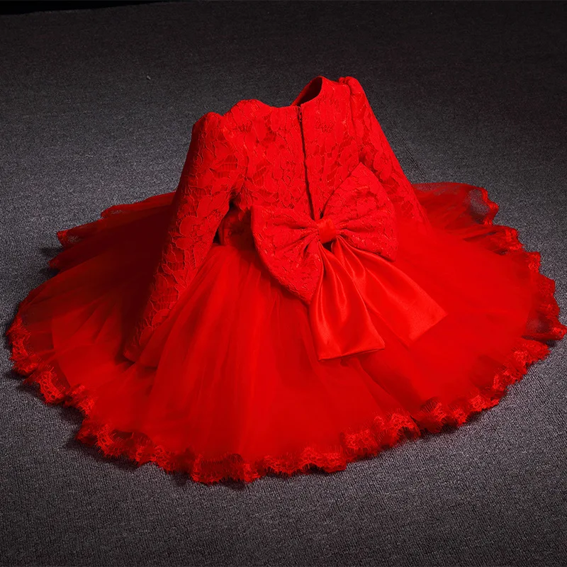 2025 Autumn/Winter New Children's Festival Atmosphere Embroidered Splicing Mesh Dress