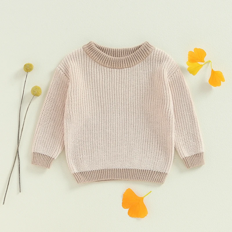 Baby Boys Girls Knit Sweater Clothes Autumn Toddler Infant Kids Knitwear Cotton Soft Winter Long Sleeve Baby Pullover Tops 0-4Y