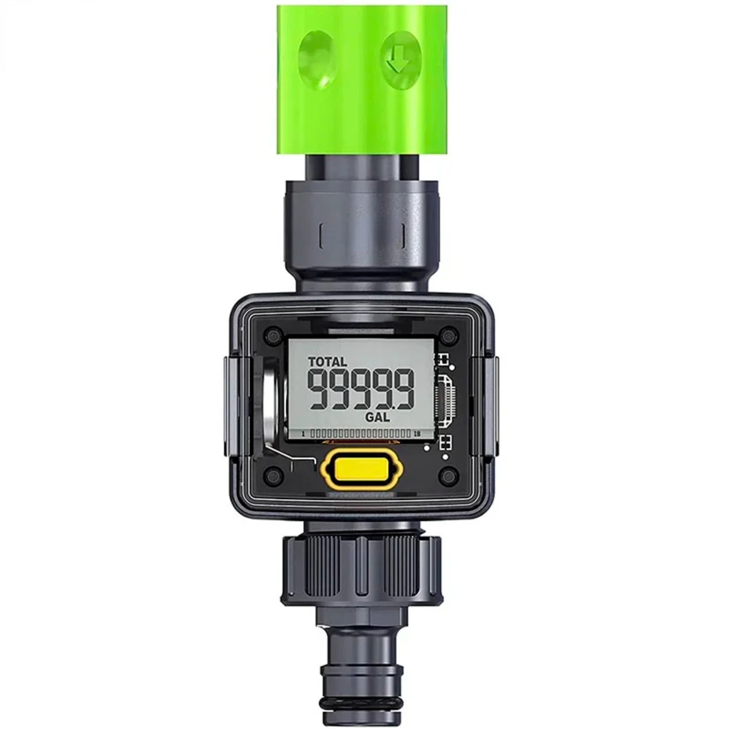 High-precision, accurate digital water flow meter hose with convenient quick connectors for outdoor garden hose - Perfect for mo