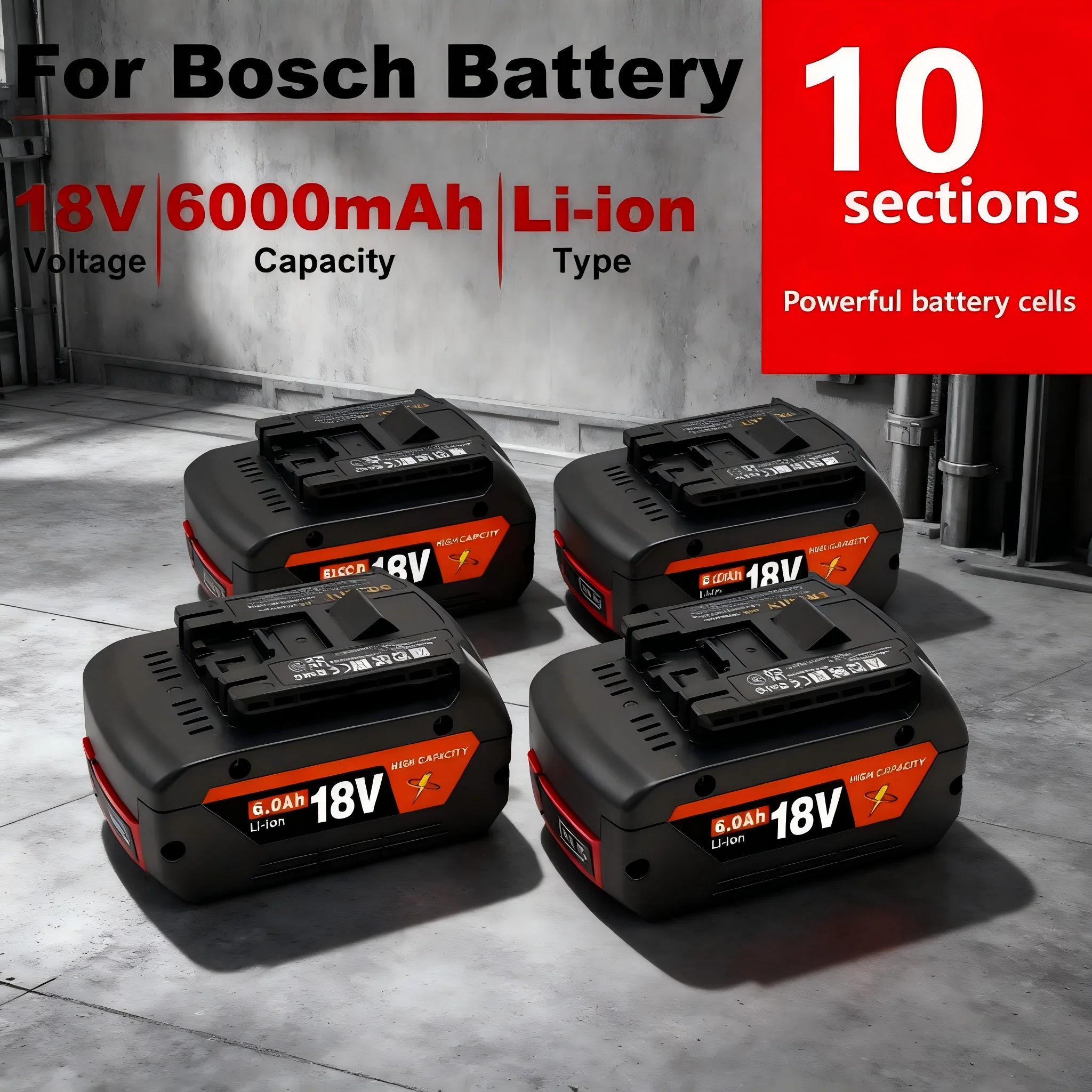 

For 18V Bosch 12.0Ah Rechargeable Li-ion Battery Replaceable Battery For BAT609 BAT609G BAT618 BAT618G BAT614 Charger