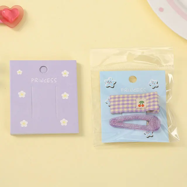 50pcs 7x8cm Barrettes carta da imballaggio carta da esposizione per forcine carine per accessori per capelli fai da te etichetta porta etichette per