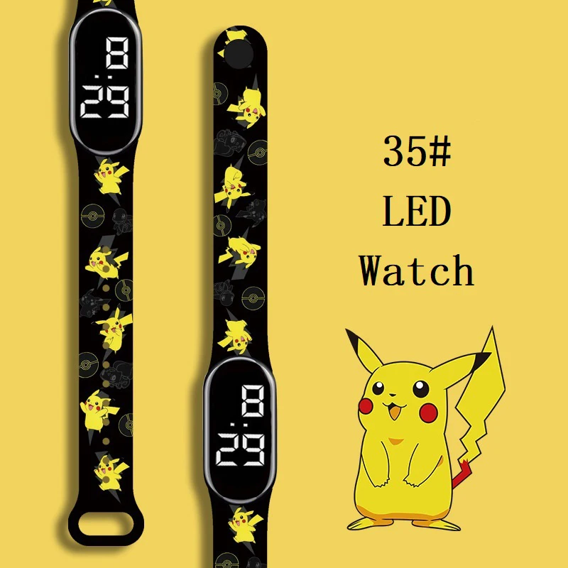 Cartoon Anime Pikachu Children Watches Toys Kawaii Pokemon Sports Electronic Waterprime Character Pikachu Educational Children's