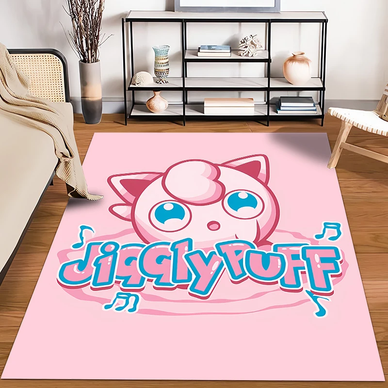 Pokemon Jigglypuff Cartoon Pattern Living Room Bedroom Carpet Bedside Floor Mat 15 Size Kid's Room Cloakroom Play Mat Area Rug